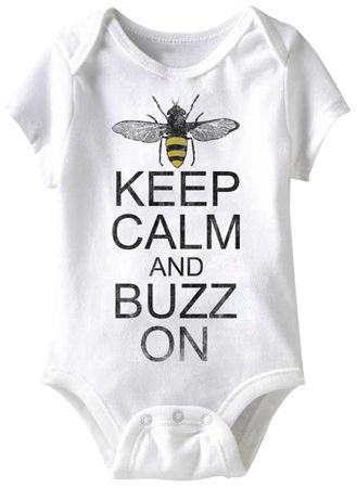 Keep Calm And Buzz On Funny Baby Romper White Infant Babies Creeper