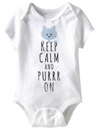 Keep Calm And Purr On Funny Baby Romper White Infant Babies Creeper Keep Calm And Purr On Funny Baby Romper White Infant Babies Creeper
