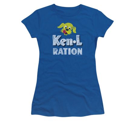 Ken L Ration Shirt Juniors Distressed Logo Royal Blue T-Shirt
