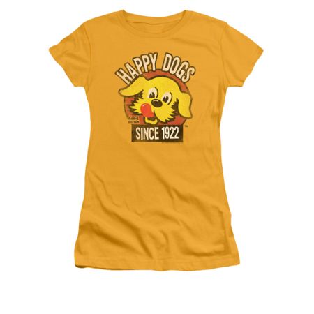 Ken L Ration Shirt Juniors Happy Dogs Gold T-Shirt