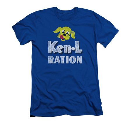 Ken L Ration Shirt Slim Fit Distressed Logo Royal Blue T-Shirt