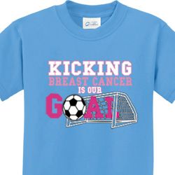 Kicking Breast Cancer is Our Goal Kids Breast Cancer Awareness Shirts