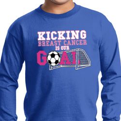 Kicking Breast Cancer is Our Goal Kids Long Sleeve Shirt