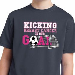 Kicking Breast Cancer is Our Goal Kids Moisture Wicking Shirt