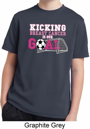 Kicking Breast Cancer is Our Goal Kids Moisture Wicking Shirt