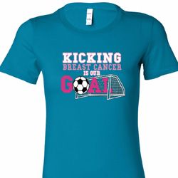 Kicking Breast Cancer is Our Goal Ladies Breast Cancer Awareness Shirts