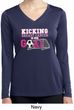 Kicking Breast Cancer is Our Goal Ladies Dry Wicking Long Sleeve Shirt
