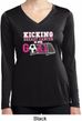 Kicking Breast Cancer is Our Goal Ladies Dry Wicking Long Sleeve Shirt