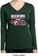 Kicking Breast Cancer is Our Goal Ladies Dry Wicking Long Sleeve Shirt