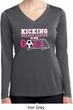 Kicking Breast Cancer is Our Goal Ladies Dry Wicking Long Sleeve Shirt