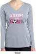 Kicking Breast Cancer is Our Goal Ladies Dry Wicking Long Sleeve Shirt