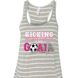 Kicking Breast Cancer is Our Goal Ladies Flowy Racerback Tanktop Kicking Breast Cancer is Our Goal Ladies Flowy Racerback Tanktop