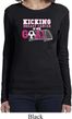 Kicking Breast Cancer is Our Goal Ladies Long Sleeve Shirt