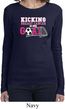 Kicking Breast Cancer is Our Goal Ladies Long Sleeve Shirt