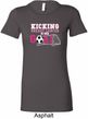 Kicking Breast Cancer is Our Goal Ladies Longer Length Shirt