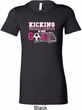 Kicking Breast Cancer is Our Goal Ladies Longer Length Shirt