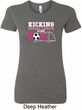 Kicking Breast Cancer is Our Goal Ladies Longer Length Shirt