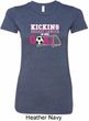 Kicking Breast Cancer is Our Goal Ladies Longer Length Shirt