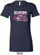 Kicking Breast Cancer is Our Goal Ladies Longer Length Shirt