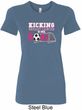 Kicking Breast Cancer is Our Goal Ladies Longer Length Shirt