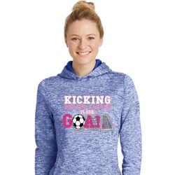 Kicking Breast Cancer is Our Goal Ladies Moisture Wicking Hoodie Kicking Breast Cancer is Our Goal Ladies Moisture Wicking Hoodie