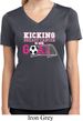 Kicking Breast Cancer is Our Goal Ladies Moisture Wicking V-neck Shirt