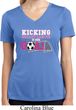 Kicking Breast Cancer is Our Goal Ladies Moisture Wicking V-neck Shirt