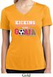 Kicking Breast Cancer is Our Goal Ladies Moisture Wicking V-neck Shirt