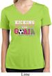 Kicking Breast Cancer is Our Goal Ladies Moisture Wicking V-neck Shirt