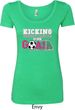 Kicking Breast Cancer is Our Goal Ladies Scoop Neck Shirt