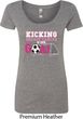 Kicking Breast Cancer is Our Goal Ladies Scoop Neck Shirt
