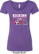 Kicking Breast Cancer is Our Goal Ladies Scoop Neck Shirt