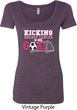 Kicking Breast Cancer is Our Goal Ladies Scoop Neck Shirt