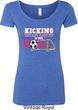 Kicking Breast Cancer is Our Goal Ladies Scoop Neck Shirt