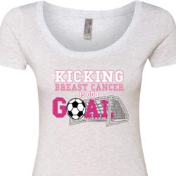 Kicking Breast Cancer is Our Goal Ladies Scoop Neck Shirt Kicking Breast Cancer is Our Goal Ladies Scoop Neck Shirt