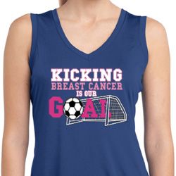 Kicking Breast Cancer is Our Goal Ladies Sleeveless Moisture Wicking Kicking Breast Cancer is Our Goal Ladies Sleeveless Moisture Wicking