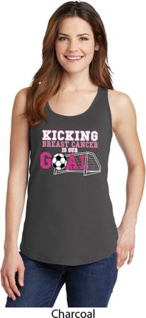 Kicking Breast Cancer is Our Goal Ladies Tank Top