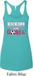 Kicking Breast Cancer is Our Goal Ladies Tri Blend Racerback Tank Top