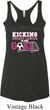 Kicking Breast Cancer is Our Goal Ladies Tri Blend Racerback Tank Top