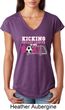 Kicking Breast Cancer is Our Goal Ladies Tri Blend V-Neck Shirt