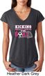 Kicking Breast Cancer is Our Goal Ladies Tri Blend V-Neck Shirt