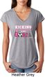 Kicking Breast Cancer is Our Goal Ladies Tri Blend V-Neck Shirt