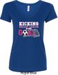 Kicking Breast Cancer is Our Goal Ladies V-Neck Shirt