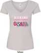 Kicking Breast Cancer is Our Goal Ladies V-Neck Shirt