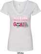 Kicking Breast Cancer is Our Goal Ladies V-Neck Shirt