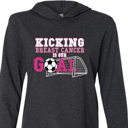 Kicking Breast Cancer is Our Goal Lightweight Hoodie Tee