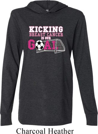 Kicking Breast Cancer is Our Goal Lightweight Hoodie Tee