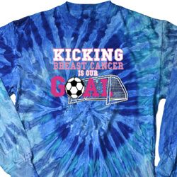 Kicking Breast Cancer is Our Goal Long Sleeve Tie Dye Shirt