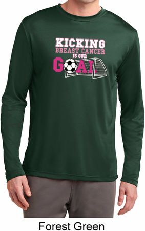 Kicking Breast Cancer is Our Goal Mens Dry Wicking Long Sleeve Shirt