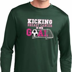 Kicking Breast Cancer is Our Goal Mens Dry Wicking Long Sleeve Shirt